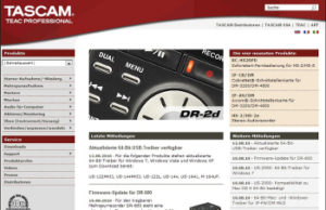 Tascam veröffentlicht neue Internetpräsenz Tascam veröffentlicht neue Internetpräsenz