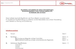 Experten erstellen Leitfaden und Grundsätze für Veranstaltungen Experten erstellen Leitfaden und Grundsätze für Veranstaltungen