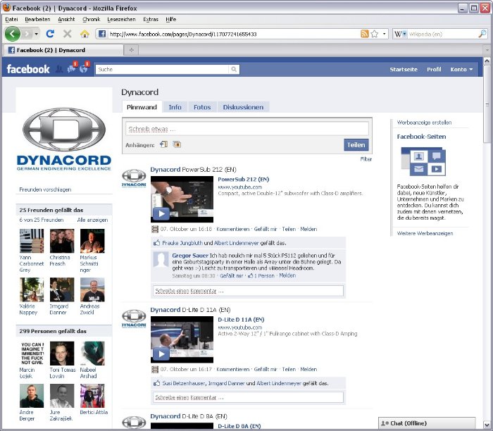 Dynacord engagiert sich auf Facebook und YouTube