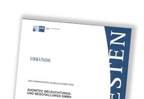 Showtec für Qualität der Berufsausbildung ausgezeichnet Showtec für Qualität der Berufsausbildung ausgezeichnet