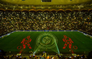 tarm mit Großprojektionen beim „Cupa Romaniei 2014“