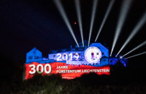 Multimedia-Show mit Robe MegaPointes bei Liechtensteins Staatsfeiertag