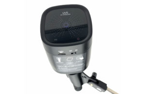 Mobiler Mikrofonsterilisator mit UV-Strahlung und Akkubetrieb