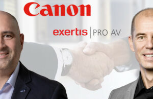 Canon schließt Vertriebspartnerschaft mit Exertis Pro AV in Deutschland Alexander Müller, Carsten Steinecker (von links, Foto: Exertis Pro AV)