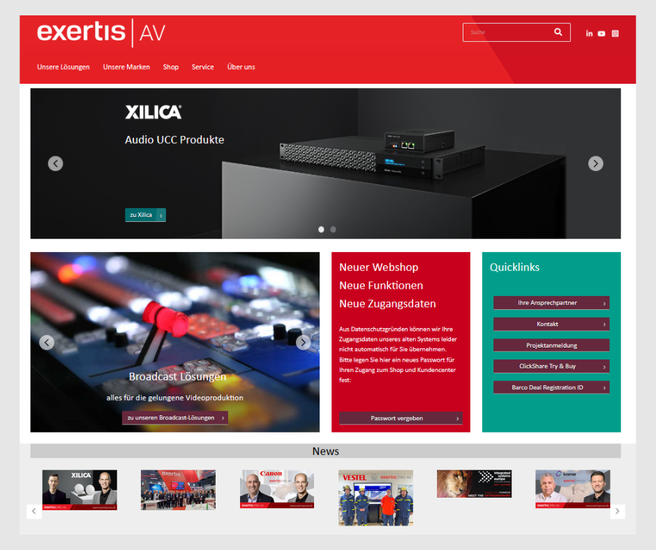 Neue Exertis AV-Website (Foto: Exertis AV)