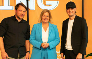 SAE Institute eröffnet neuen Mediencampus in Frankfurt Markus Gran, Nancy Faeser und Chris Müller (von links, Foto: Jan Lukat für SAE Institute)