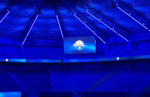 Home Deluxe Arena: Lightpower realisiert neue Event-Beleuchtung Neue Event-Beleuchtung in der Home Deluxe Arena (Foto: SC Paderborn 07)