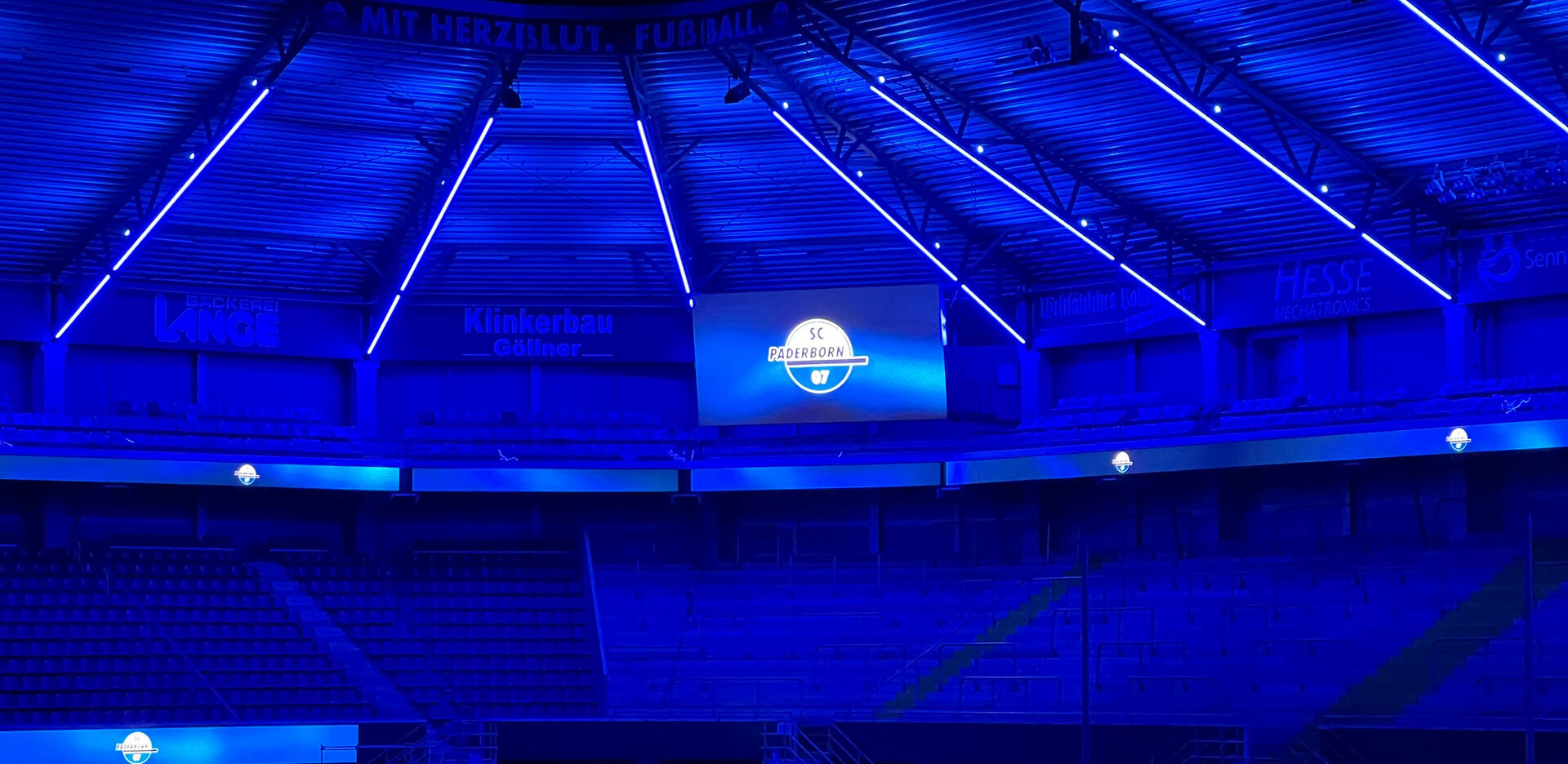 Neue Event-Beleuchtung in der Home Deluxe Arena (Foto: SC Paderborn 07)