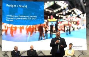 TÜV Rheinland: Webinar zum neuen Eventdienstleister-Siegel Bühnentalk zum neuen Siegel bei der Prolight + Sound 2024 (Foto: VPLT)