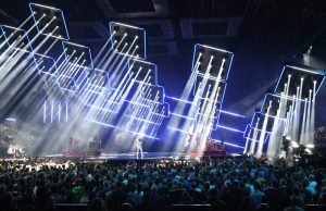 Claypaky Fixtures beim Eurovision Song Contest 2024 Bühne des Eurovision Song Contest 2024 (Fotos: Joan Lyman Melzig/M&M Production Mgmt.)