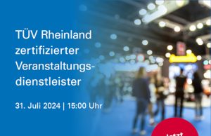 Webinar zum neuen TÜV-Siegel für Veranstaltungsdienstleister (Grafik: TÜV Rheinland)