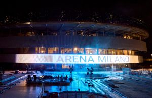 LED-Medienfassade der Arena Milano in Betrieb genommen LED-Medienfassade der Arena Milano (Fotos: LaFata&Bruno)