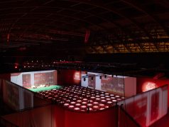 192 Tische als Projektionsfläche: Mapping bei Generali-Event