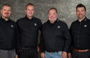 HK Audio ordnet Vertrieb für Deutschland und Österreich neu Markus Ostfeld, Stephan Breidenich, Sebastian Huber und Philip Kiwitz (von links, Foto: HK Audio)