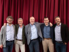 Broadcast Solutions erweitert Geschäftsführung Wladislaw Grabowski (COO), Rainer Kampe (CTO), Stefan Breder (Co-CEO), Maximilian Breder (Co-CEO) und Zlatan Gavran (COO) (von links, Foto: Broadcast Solutions)