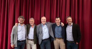 Broadcast Solutions erweitert Geschäftsführung Wladislaw Grabowski (COO), Rainer Kampe (CTO), Stefan Breder (Co-CEO), Maximilian Breder (Co-CEO) und Zlatan Gavran (COO) (von links, Foto: Broadcast Solutions)