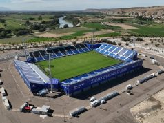 Nüssli realisierte zwei temporäre Stadionprojekte Temporäre Arena von Real Zaragoza (Foto: Nüssli)