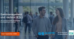 Neuer Bachelor-Studiengang Eventmanagement und -technik Neuer Bachelor-Studiengang Eventmanagement und -technik (Grafik: Gahrens + Battermann)