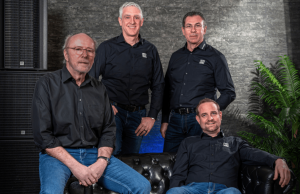 HK Audio startete mit neuer Geschäftsleitung ins Jahr Lothar Stamer, Holger Kartes, Stefan Persch und Christian Jordan (von links, Foto: HK Audio)