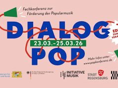 Fachkonferenz „Dialog Pop 2026“ vom 23. bis zum 25. März (Grafik: Verband für Popkultur in Bayern)