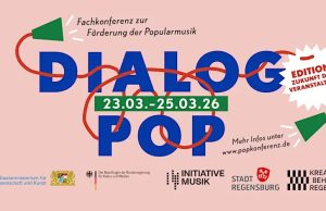 Fachkonferenz „Dialog Pop 2026“ vom 23. bis zum 25. März (Grafik: Verband für Popkultur in Bayern)
