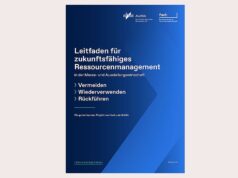 Neuer Leitfaden zum Ressourcenmanagement im Messebetrieb Cover des neuen Leitfadens von AUMA und fwd: (Grafik: AUMA/fwd:)
