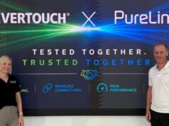 PureLink und Clevertouch testen AV-Lösungen gemeinsam Julia Moore, Sales Director Germany Clevertouch Technologies, Stephan Sloot, Sales Director PureLink (Foto: PureLink)
