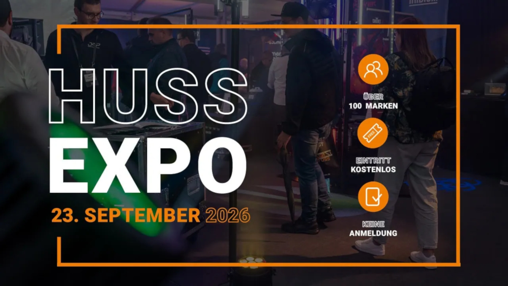 Visual zur Huss Expo 2026 (Foto: Huss Licht & Ton) Visual zur Huss Expo 2026 (Foto: Huss Licht & Ton)
